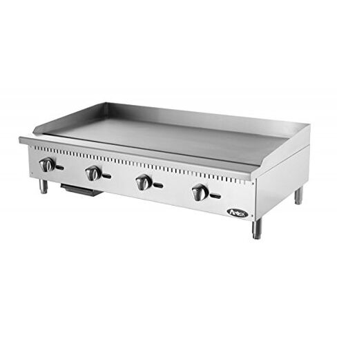 Atosa CookRite ATMG-48 48" Countertop Griddle | Flat Top Grill Hot Plate with Standby Pilots and Grease Drawer for Food Truck | Manual Controlled, Stainless Steel, 4 Burner 120,000 BTU, Natural Gas in Saudi Arabia