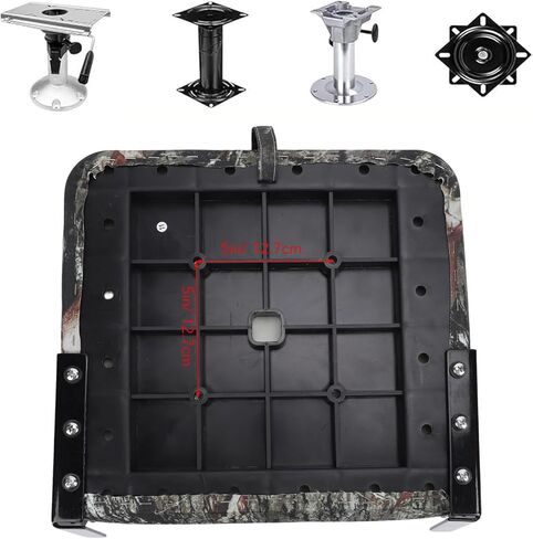 Folding Boat Seat, Low Back Padded Pontoon Boat Chair with Thick Marine Grade Foam, Aluminum Alloy Hinges and Tie Down Straps, for Canoe Kayak Fishing Cruising in Kuwait