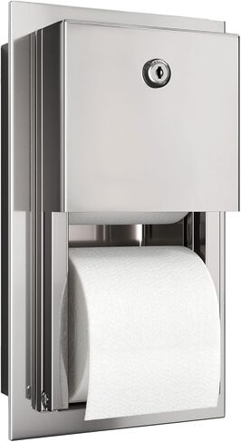 Recessed Commercial Toilet Paper Dispenser, 2 Roll Stainless Steel Toilet Paper Holder. Wall Mount, Locking Tissue Dispensers for Bathroom/Restroom in Kuwait