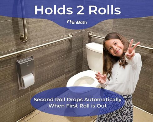 Recessed Commercial Toilet Paper Dispenser, 2 Roll Stainless Steel Toilet Paper Holder. Wall Mount, Locking Tissue Dispensers for Bathroom/Restroom in Kuwait