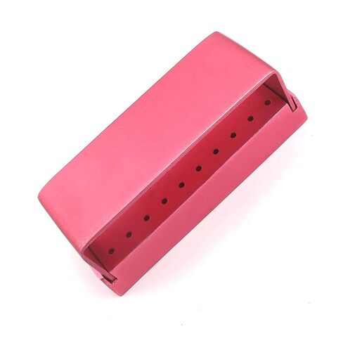 30 Holes Dental Disinfection Burs Holder Opening Box Dental Lab Aluminum Bur Case Pink Color Dn-2087 by G.S Online Store in Saudi Arabia