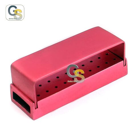 30 Holes Dental Disinfection Burs Holder Opening Box Dental Lab Aluminum Bur Case Pink Color Dn-2087 by G.S Online Store in Saudi Arabia
