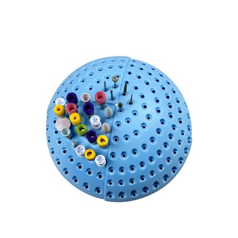 180 Holes Plastic Semi-Circular Dental Bur Holder, High/Low-Speed Drill Bits Disinfection Drill Box, Organizing Nail Drill Bits Dentistry Lab Tools(Without Tools) (Blue) in Saudi Arabia