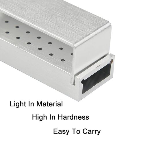 Dental Burs Holder Block Case 30 Holes 2Pcs Disinfection Diamond Burs Aluminium Autoclavable Opening Box for Laboratory Clinics（Sliver and Blue） in Saudi Arabia