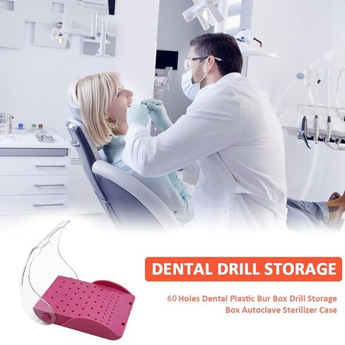 محطة كتل بور الأسنان، YOUYA DENTAL 60 فتحة منظم حالة الأسنان بور قابل للتعقيم مع غطاء غطاء، منظم حامل الأزيز الأسنان لسرعة بطيئة عالية السرعة الأزيز الماس الأزيز الحفر أداة طبيب الأسنان in Saudi Arabia