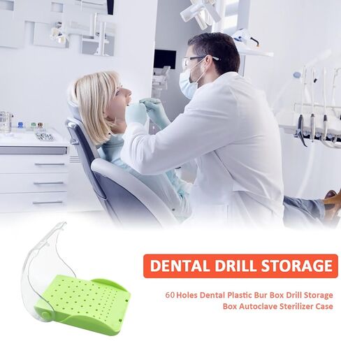 Dental Bur Blocks Station, YOUYA DENTAL 60 Holes Dental Bur Autoclavable Case Organizer with Cover Case, Dental Burs Holder Organizer for Slow Speed High Speed Burs Diamond Burs Drill Dentist Tool in Saudi Arabia