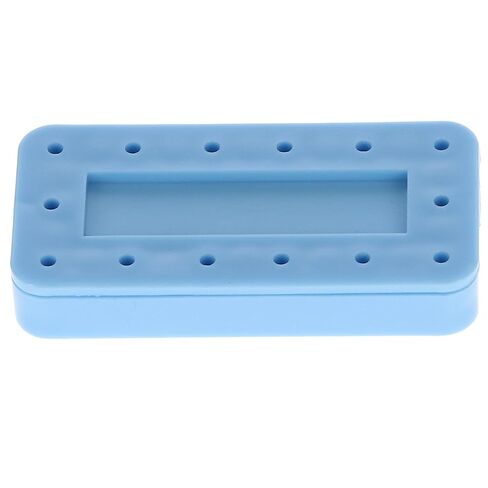 400BR-2 Rectangular 14 Dental Bur Block Blue, 3" x 1.5" x 0.5", Magnetic, 14 Burs Capacity, Autoclavable in Saudi Arabia