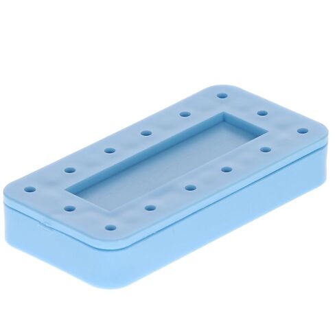 400BR-2 Rectangular 14 Dental Bur Block Blue, 3" x 1.5" x 0.5", Magnetic, 14 Burs Capacity, Autoclavable in Saudi Arabia