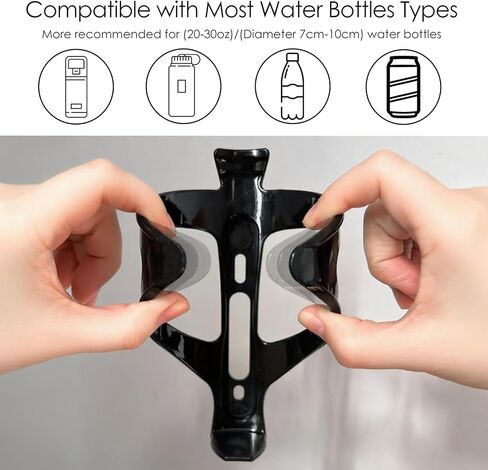 Bike Water Bottle Holders 2 Pack, Universal Bikes Cup Holders Cages, Ultra-Light Water Bottle Bike Cage with Stainless Steel Screws Tool, for Bicycle, Cycling, MTB, Road/Mountain Bikes - Black in Saudi Arabia