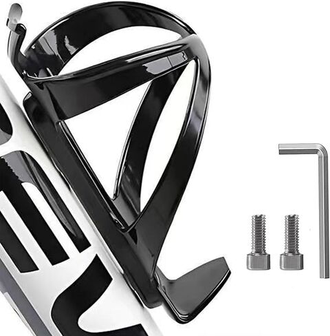 Bike Water Bottle Holders 2 Pack, Universal Bikes Cup Holders Cages, Ultra-Light Water Bottle Bike Cage with Stainless Steel Screws Tool, for Bicycle, Cycling, MTB, Road/Mountain Bikes - Black in Saudi Arabia