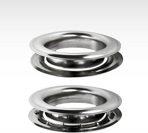 Micron Round #12 Brass Curtain Grommets and Plain Washers, Heavy Duty, Reliable, Durable, Nickel Plated 40 mm (1-1/2") (100 Pcs Set) in Kuwait