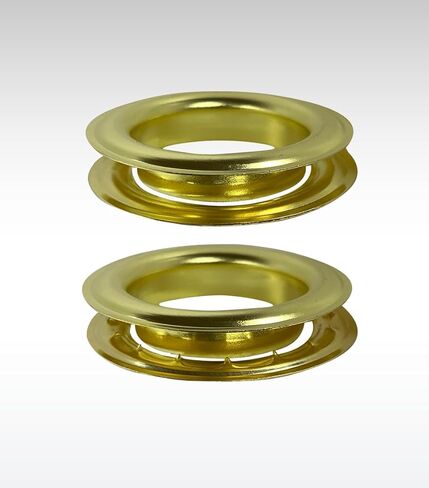 Micron Round #12 Brass Curtain Grommets and Teeth Washers, Heavy Duty, Reliable, Durable, Brass Plated 40 mm (1-1/2") (100 Pcs Set) in Kuwait