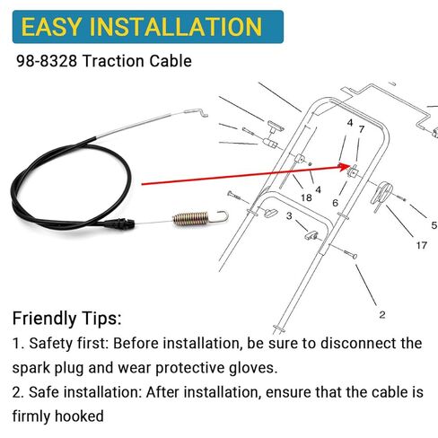 98-8328 Traction Drive Cable Replacement for Lawn-Boy Silver & Silverpro Series Mowers 10323 10324 10331 10332, 44-Inch Cable (1 Pack) in Kuwait