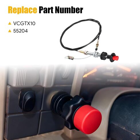 VCGTX10 10FT Heavy Duty Vernier Locking Throttle Cable Compatible with Household Industrial and Commercial PTO and Dump Applications, with Detachable Cable Head in Kuwait