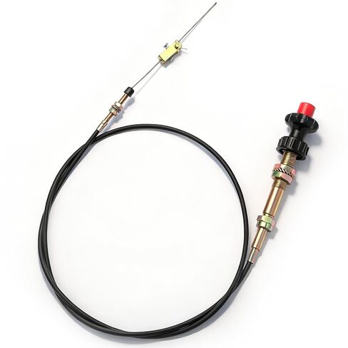 6FT Heavy Duty Vernier Adjustable Lock Cable, Part Number VCGTX06, Red Locking Adjustable Heavy Duty Vernier Control Cable with 2 Throttle Cable Ends for Industrial Commercial PTO Dump Control Cable in Kuwait