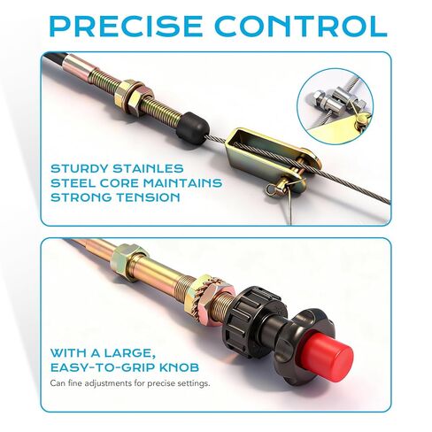 6FT Heavy Duty Vernier Adjustable Lock Cable, Part Number VCGTX06, Red Locking Adjustable Heavy Duty Vernier Control Cable with 2 Throttle Cable Ends for Industrial Commercial PTO Dump Control Cable in Kuwait