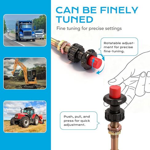 6FT Heavy Duty Vernier Adjustable Lock Cable, Part Number VCGTX06, Red Locking Adjustable Heavy Duty Vernier Control Cable with 2 Throttle Cable Ends for Industrial Commercial PTO Dump Control Cable in Kuwait