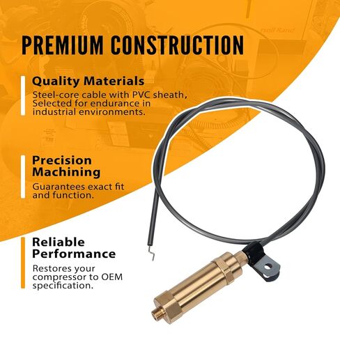 23426687 Throttle Control Cable for Ingersoll Rand 8HP-13HP Engines, Throttle Cable Whip Style, Brass & Stainless Steel Construction with Clip in Kuwait