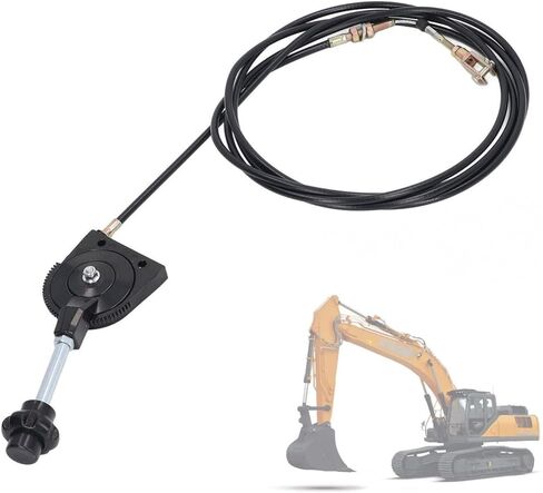 Excavator Throttle Control Cable, with Black Knob Universal Fit Quick Reponse Hand Locking Kit Replacement 2.5m Manual Flexible Wire for EX230 Motor Heavy Equipment Accessories in Kuwait