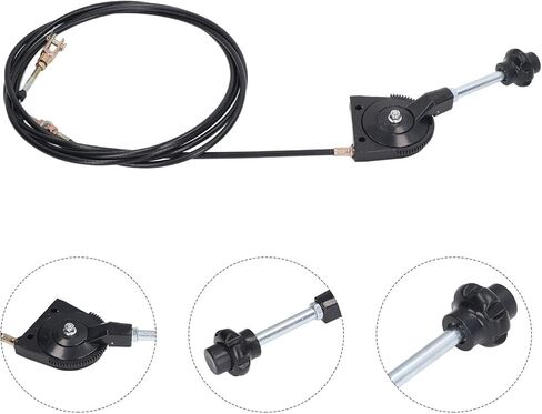 Excavator Throttle Control Cable, with Black Knob Universal Fit Quick Reponse Hand Locking Kit Replacement 2.5m Manual Flexible Wire for EX230 Motor Heavy Equipment Accessories in Kuwait