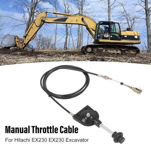 Excavator Throttle Control Cable, with Black Knob Universal Fit Quick Reponse Hand Locking Kit Replacement 2.5m Manual Flexible Wire for EX230 Motor Heavy Equipment Accessories in Kuwait