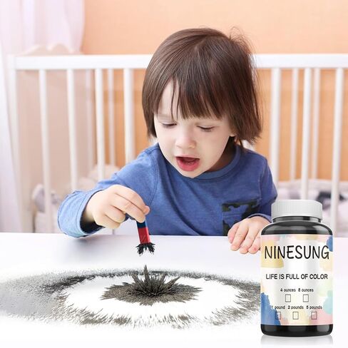 الرمل المغناطيسي، برادة الحديد، برادة مسحوق الحديد، نشارة مسحوق أكسيد الحديد للعلوم (4 أونصات) in Kuwait