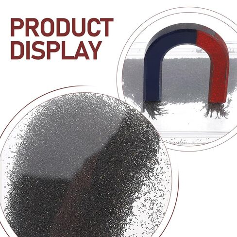 Scientific Iron Filings Box, 3.69X2.75in Metal Powder Box Simulates Magnetic Field Demonstrator, Magnetic Flux Lines Depiction Experiment Physics Electromagnetism Teaching Instrument in Kuwait