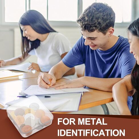 Moxweyeni 16 Piece Metal Identification Kit Magnetic and Non Magnetic Metal Discs Set with Storage Case for Educational Science Testing and Learning in Saudi Arabia