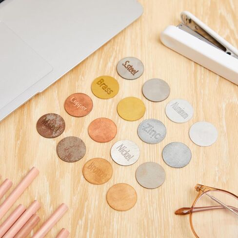 Moxweyeni 16 Piece Metal Identification Kit Magnetic and Non Magnetic Metal Discs Set with Storage Case for Educational Science Testing and Learning in Saudi Arabia