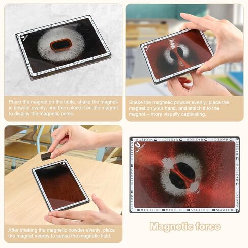مغناطيسات STEM، شاشة مغناطيسية ديناميكية، عارض المجال المغناطيسي، معدات التدريس، 5.12 × 3.54 بوصة in Kuwait