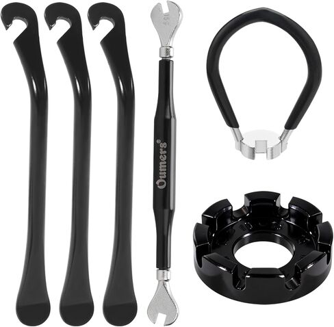 Oumers Bike Spoke Wrench, 3 Pieces Spoke Keys with 3 Bike Tire Levers, 6 Pieces Bicycle Repair Tool Kit, Cycling Pocket Tools for Wheel Rim Correction and Flat Tire Fix in Saudi Arabia