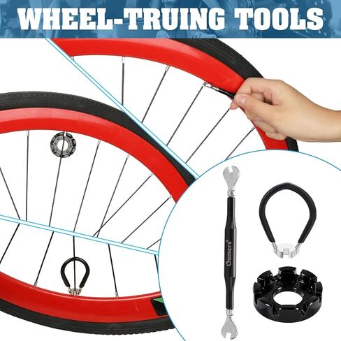 Oumers Bike Spoke Wrench, 3 Pieces Spoke Keys with 3 Bike Tire Levers, 6 Pieces Bicycle Repair Tool Kit, Cycling Pocket Tools for Wheel Rim Correction and Flat Tire Fix in Saudi Arabia