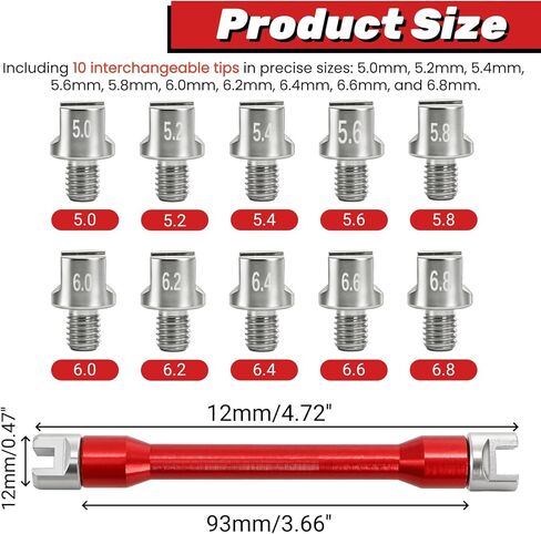 Motorcycle Spoke Wrench, 5.0-6.8 mm Universal Dirt Bike Wheel Rim Spoke Wrench, Heavy Duty Wheel Spanner Kit Repair Tool Set for for Most Motorbike (10 Size Interchangeable Ends) in Saudi Arabia