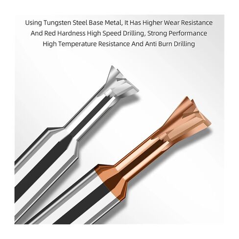 1 × قاطع طحن من الكربيد 30 45 60 75 درجة أدوات CNC لمعالجة المعادن من الفولاذ التنغستن قاطع الشطب غير مطلي (60 درجة، D7 × 60 لتر) in Kuwait