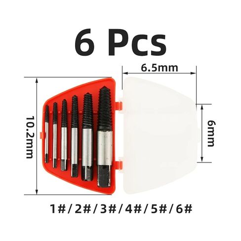 طقم لقم مثقاب لولبي 1/5/6 قطع، مزيل للبراغي التالفة، أدوات النجارة، مسمار مكسور، أنبوب مياه (صندوق مستخرج 6 قطع) in Kuwait
