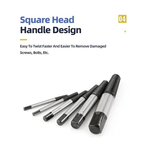 طقم لقم مثقاب لولبي 1/5/6 قطع، مزيل للبراغي التالفة، أدوات النجارة، مسمار مكسور، أنبوب مياه (صندوق مستخرج 6 قطع) in Kuwait