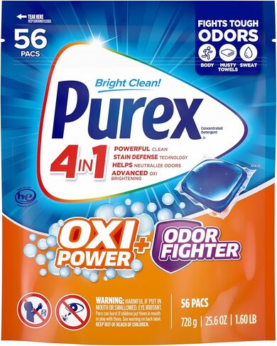 Purex Fresh Mountain Breeze Laundry Detergent Pacs, 66 Count, Pre Measured Pacs in Kuwait