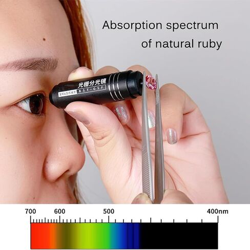 مطياف محمول باليد، مطياف حيود صريف الأحجار الكريمة، عدسة عينية 5 مم، عدسة موضوعية 3 مم، للتعرف السريع على مجوهرات الأحجار الكريمة العتيقة in Kuwait