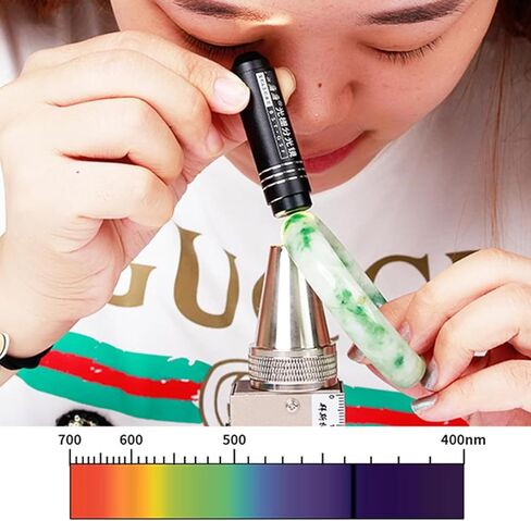 مطياف محمول باليد، مطياف حيود صريف الأحجار الكريمة، عدسة عينية 5 مم، عدسة موضوعية 3 مم، للتعرف السريع على مجوهرات الأحجار الكريمة العتيقة in Kuwait