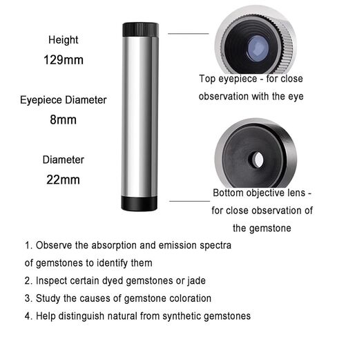 مقياس حيود الأحجار الكريمة، مطياف حيود محمول، قطر 22 مم، عدسة عينية 8 مم، أحجار كريمة سريعة التحديد، تصميم جيب محمول، للتحف والمجوهرات والمعارض in Kuwait