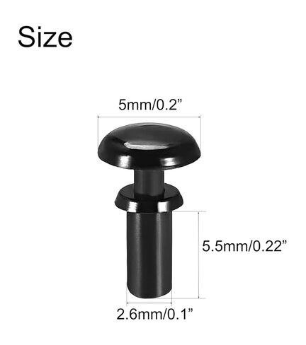 NACX 2.6mm x 5.5mm Nylon Push Clip Rivets, Black Push Head Fasteners Rivets, 250Pcs in Saudi Arabia