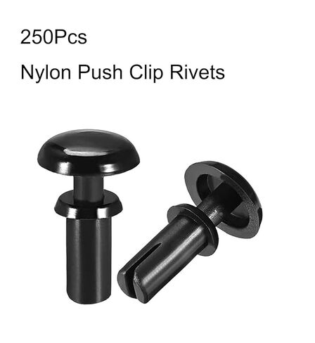 NACX 2.6mm x 5.5mm Nylon Push Clip Rivets, Black Push Head Fasteners Rivets, 250Pcs in Saudi Arabia