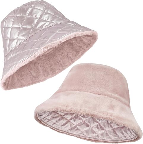 Sukeen Winter Bucket Hat for Women Faux Fur Warm Hat Trendy Reversible Hats Windproof Fluffy Fisherman Cap for Outdoor in Kuwait