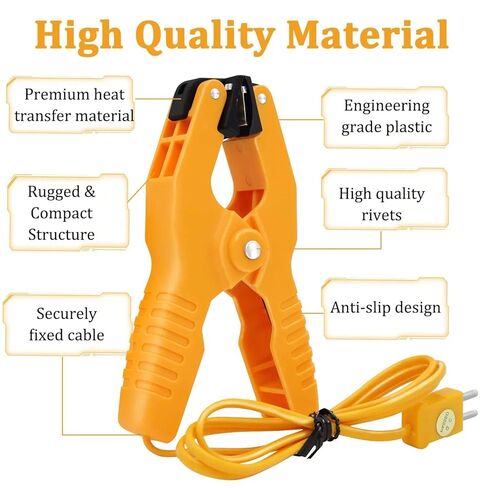 2Pcs HVAC Temperature Clamp, K-Type Thermocouple Pipe Clamp, Pipe Temperature Probe for Multimeter/HVAC, Measure Range -40°F to 392°F in Kuwait