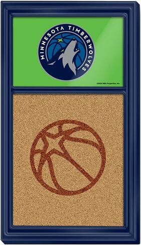 The Fan-Brand NBA Minnesota Timberwolves: شعار مزدوج - لوحة ملاحظات من الفلين - ديكور رياضي للمنزل وغرفة الألعاب وكهف المعجبين والمرآب - صنع في الولايات المتحدة الأمريكية in Kuwait