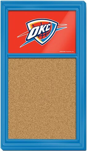 The Fan-Brand NBA Oklahoma City Thunder: Cork Note Board- Sports Decor for Home, Game Room, Fan Cave & Garage - USA Made in Saudi Arabia
