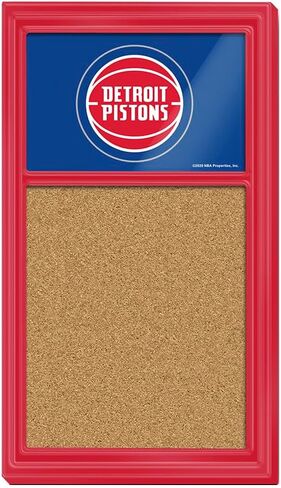 The Fan-Brand NBA Detroit Pistons: Cork Note Board- Sports Decor for Home, Game Room, Fan Cave & Garage - USA Made in Kuwait