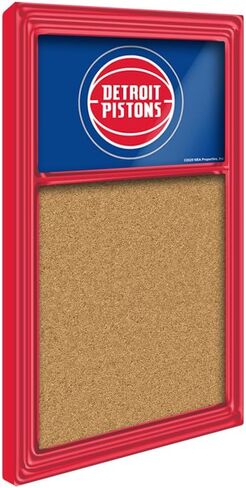 The Fan-Brand NBA Detroit Pistons: Cork Note Board- Sports Decor for Home, Game Room, Fan Cave & Garage - USA Made in Kuwait