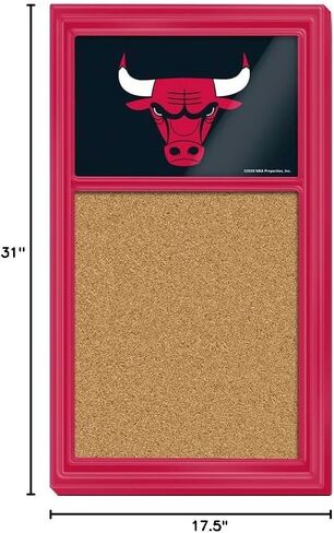 The Fan-Brand NBA Chicago Bulls: لوحة ملاحظات من الفلين - ديكور رياضي للمنزل وغرفة الألعاب وكهف المعجبين والمرآب - صناعة أمريكية in Saudi Arabia