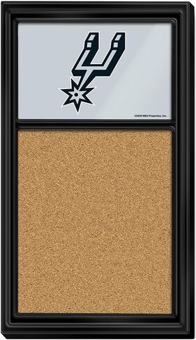 The Fan-Brand NBA San Antonio Spurs: Cork Note Board- Sports Decor for Home, Game Room, Fan Cave & Garage - USA Made in Saudi Arabia